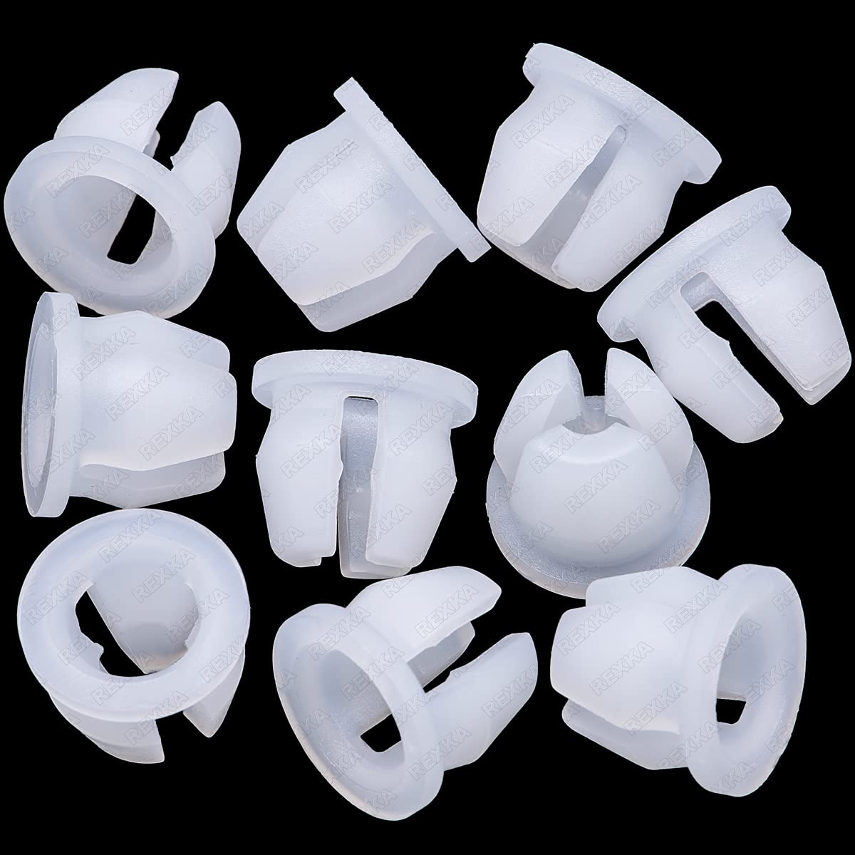 Rexka 10pcs Headlamp Assembly Grommet Retainer Clip Nut N811169S Compatible with Ford Toyota 90189-06111 4Runner, Land Cruiser, Pickup, Tacoma,Tercel