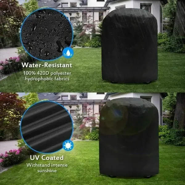 1 Piece 210D Oxford BBQ Grill Cover, Waterproof UV-Resistant Outdoor Protector for Kettle Grills, Black, 70 x 70 cm — image 5