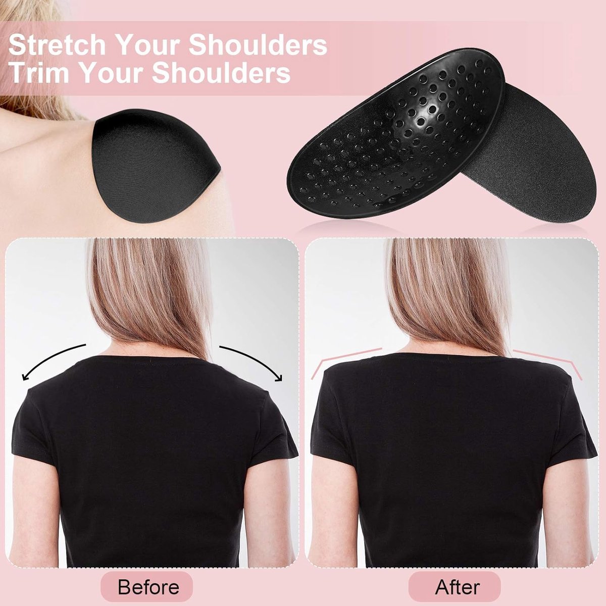 Premium Self-Adhesive Shoulder Pads - 4 Pairs - Reusable - Shoulder Pads for Women's Clothing - Shoulder Pads for Clothing - Shoulder Pads - Silicone Shoulder — image 5