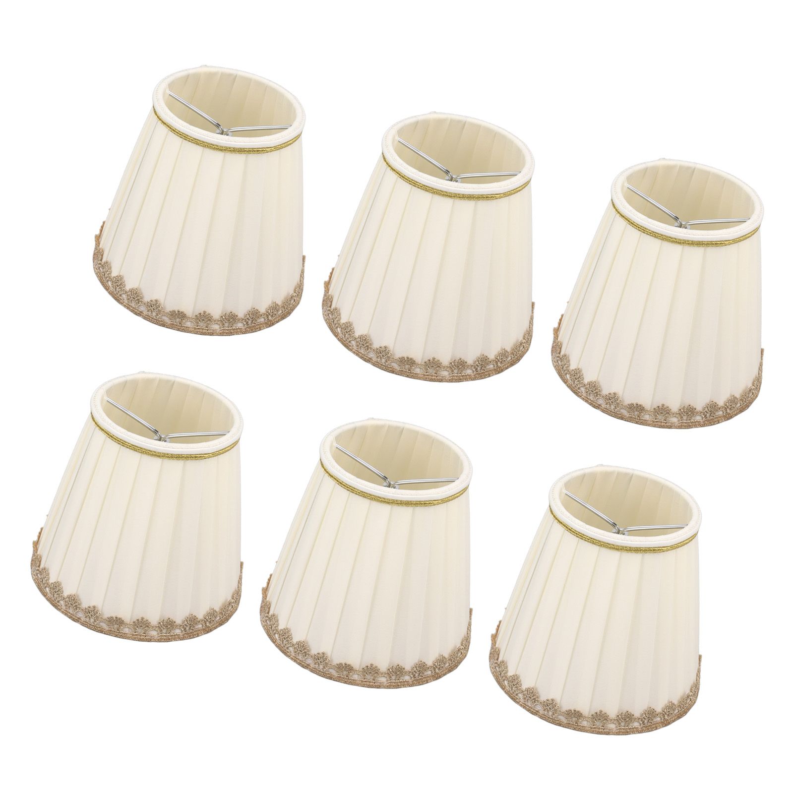 6PCS Candle Lamp Lampshade Clip On Fabrics Lampshades Set for Table Lamp Wall Lamp — image 6