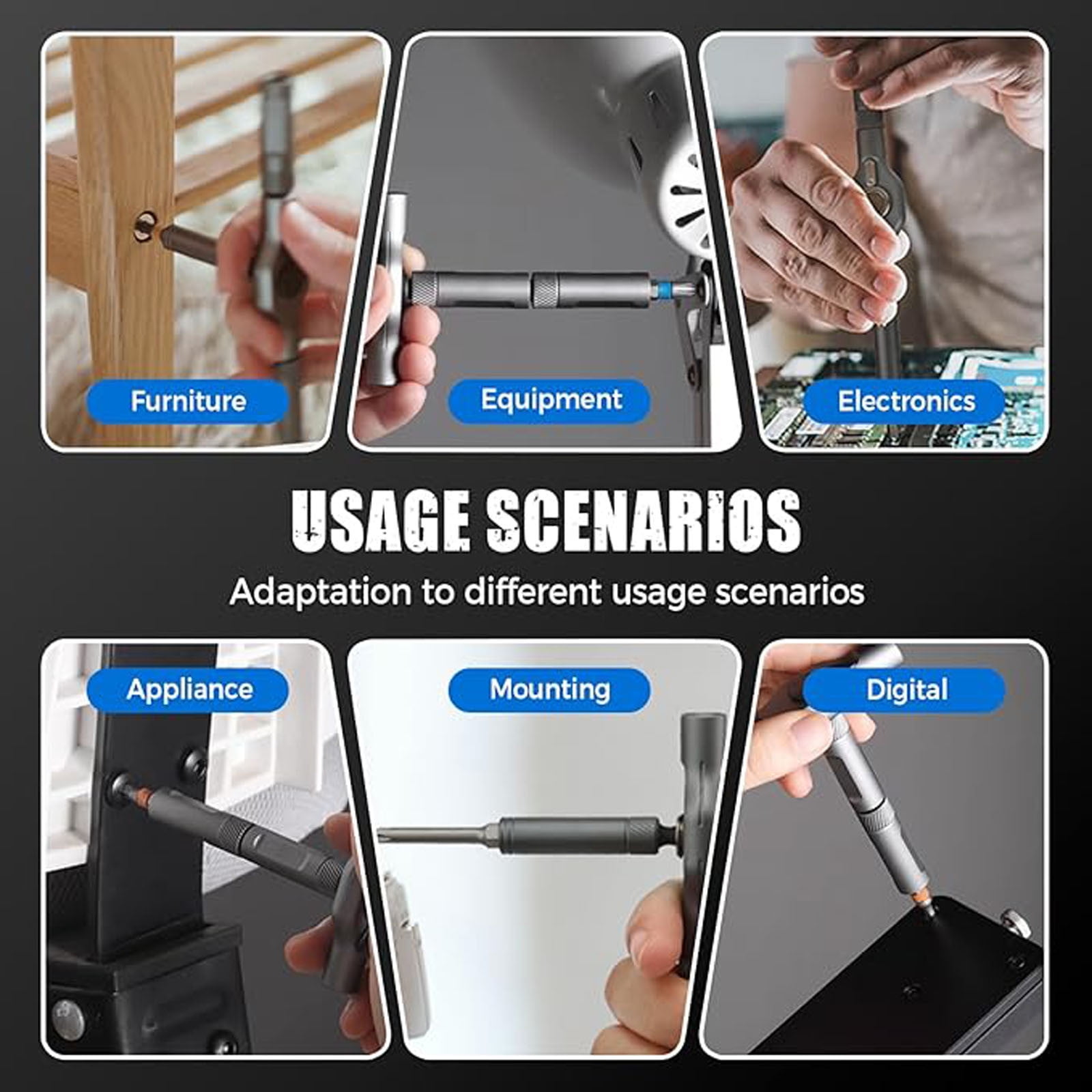 42-in-1 Magnetic Screwdriver Set with Detachable Ratchet Handle,Steel Bits for Various Screw Types,Portable Storage Case for DIY Repair and Assembly Tasks B โ image 6