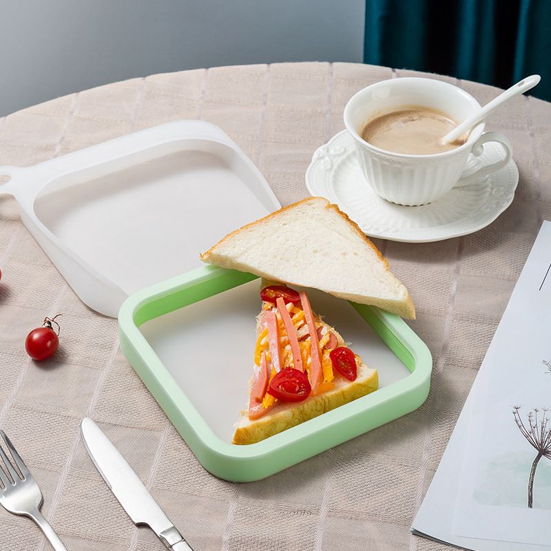 Silicone Sandwich Storage Bag, Thick Reusable Food Storage Container, Leakproof Washable Sandwich Bags (Green) — image 2