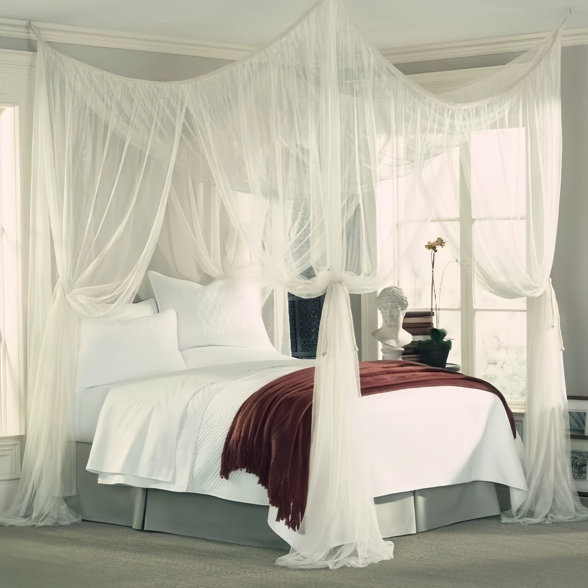 King Bed Canopy Curtains for Decor Cribs — image 2