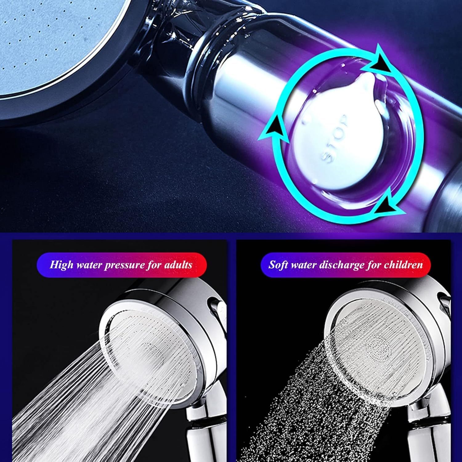 Shower Head,Handheld Shower Head High-Pressure Filter Handheld Showe Enhanced Water Pressure — image 4
