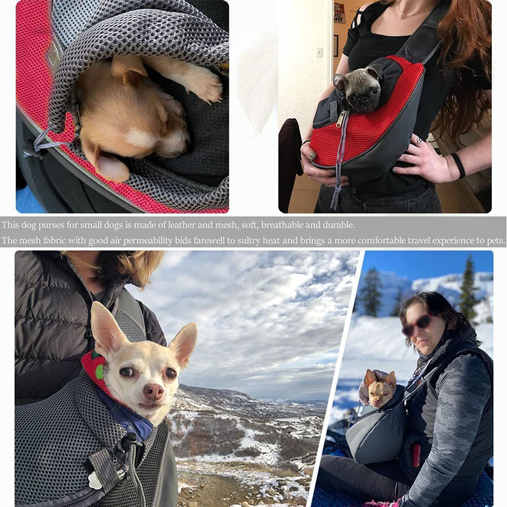 Black Hands-Free Pet Chest Carrier - Breathable Mesh Crossbody Bag for Dogs & Cats within 5KG โ image 2