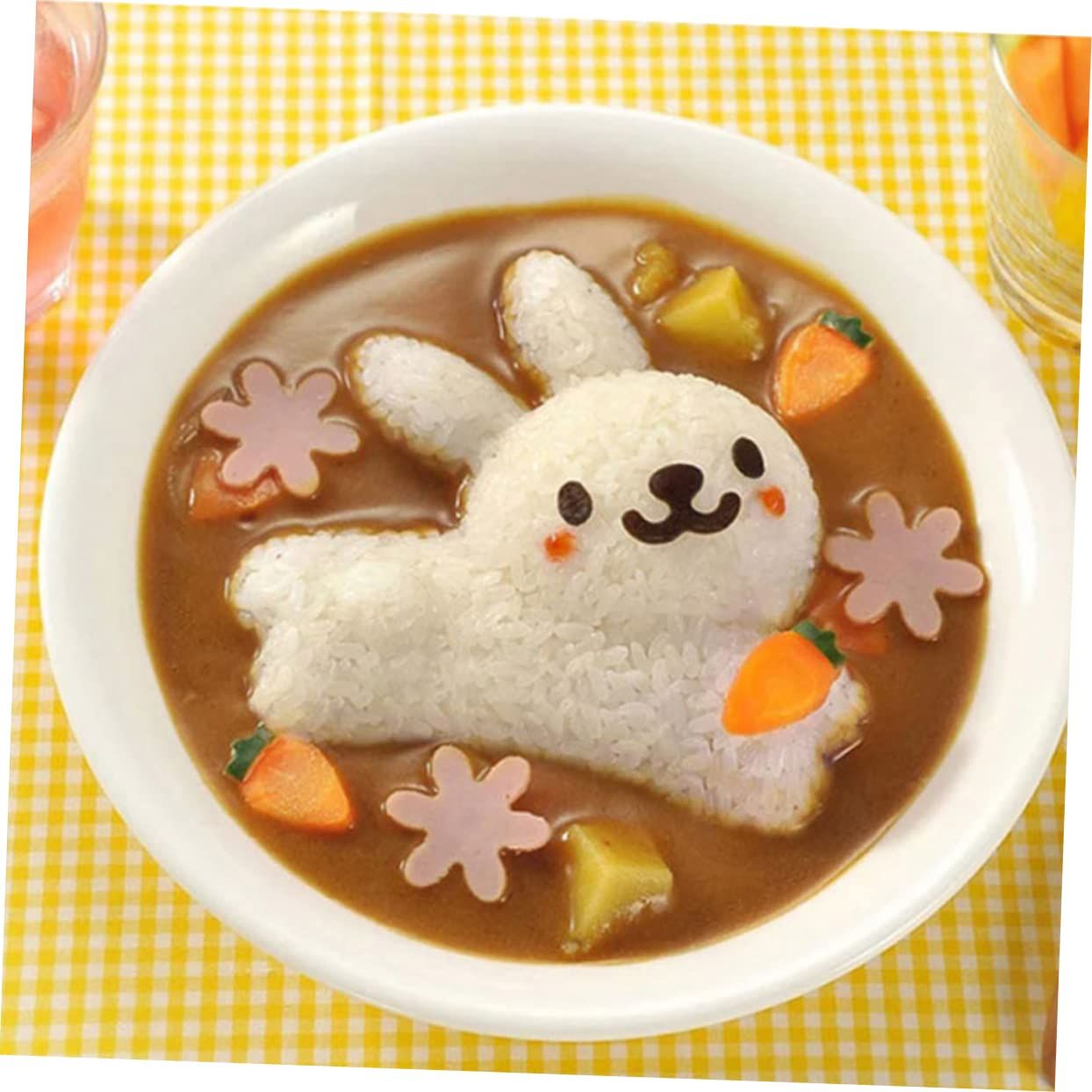 Rice Shaper Boil Egg Molds Stencils for Kids Bunny Stencil Kitchen Animal Molds Onigiri Shaper Rice Ball Makers Onigiri Maker — image 4