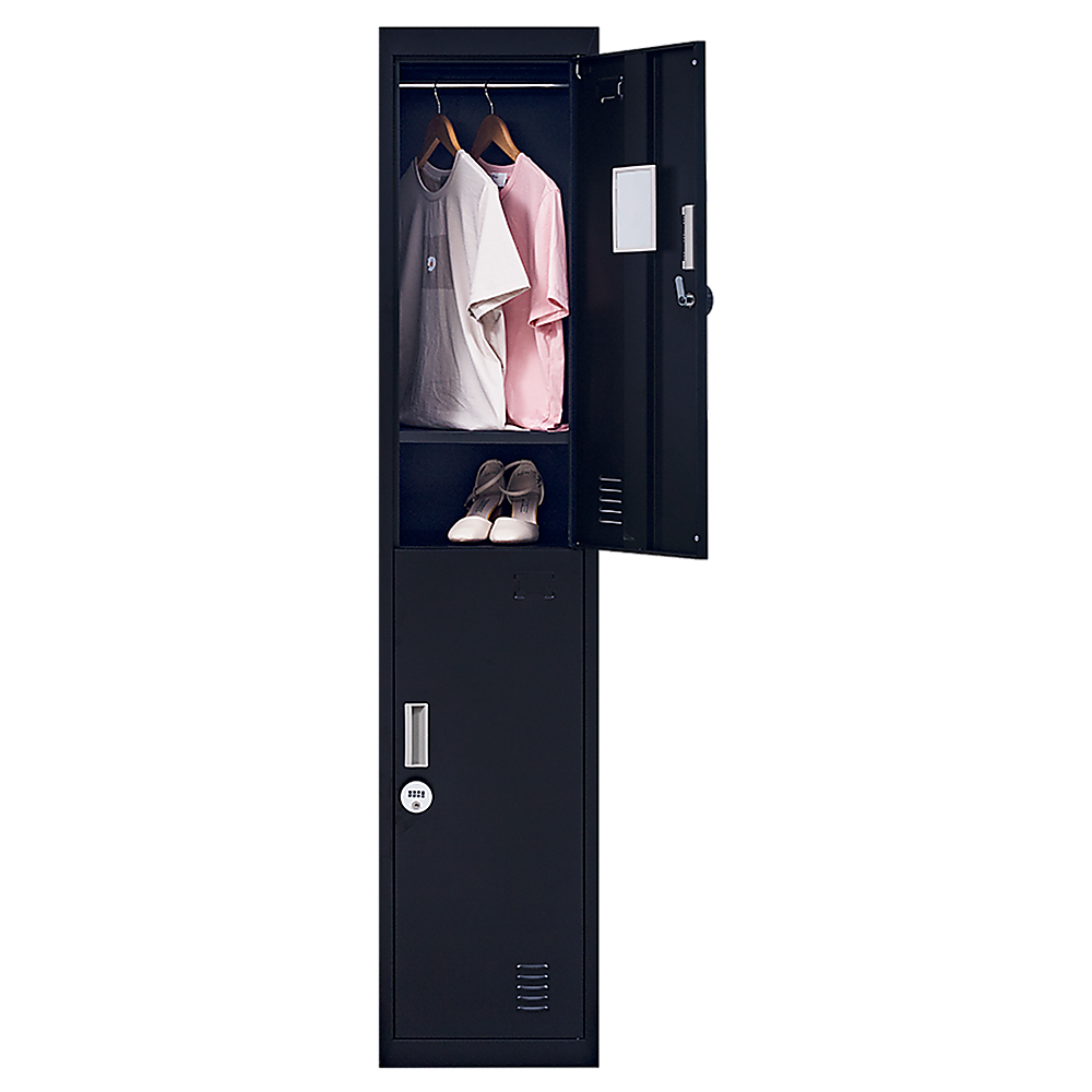 2-Door Vertical Locker for Office Gym Shed School Home Storage — image 5