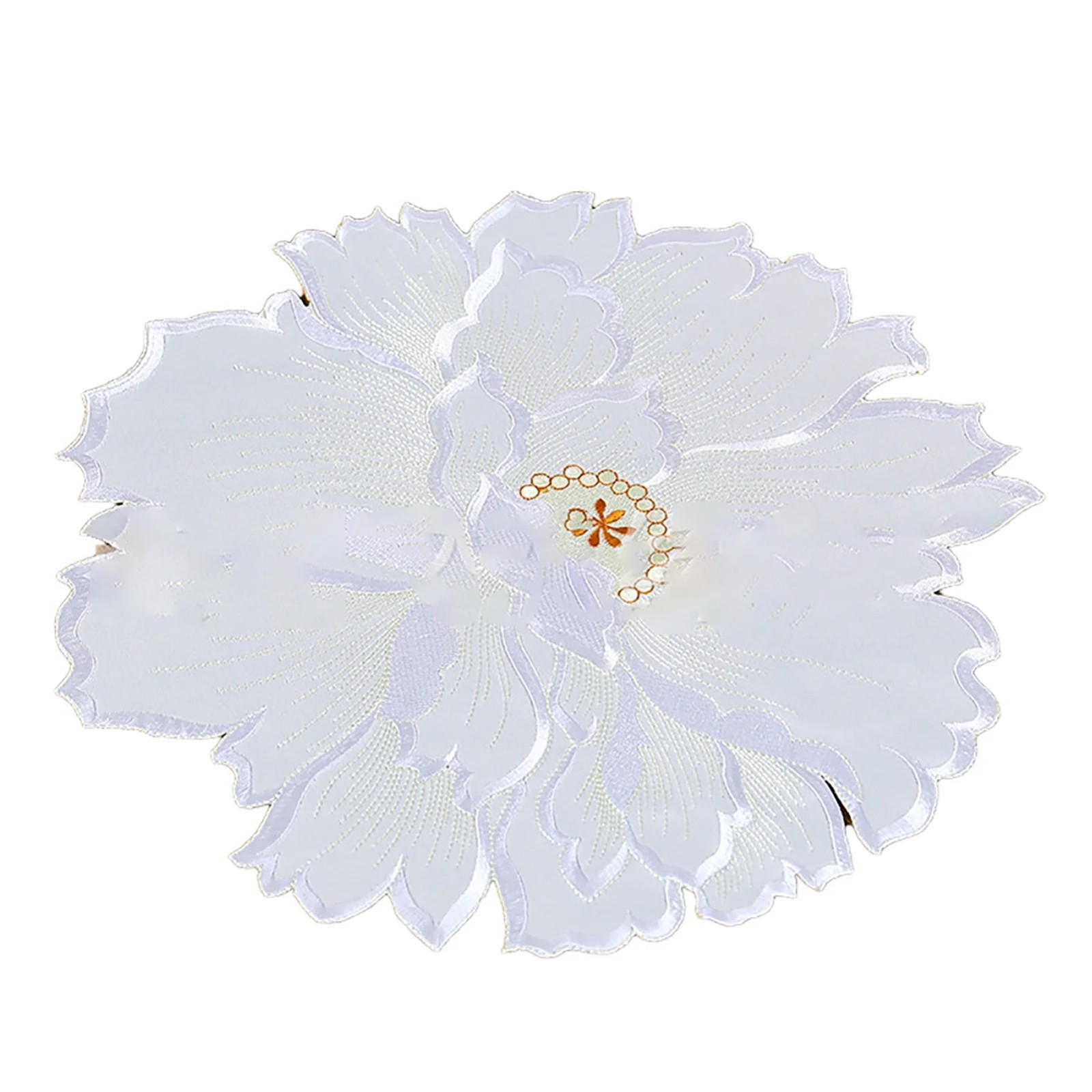 4 Pieces Flower Placemat, 3D Flower Placemats, Flower Shape Placemat, Heat-Resistant And Washable Placemat for Dining Table, White — image 3