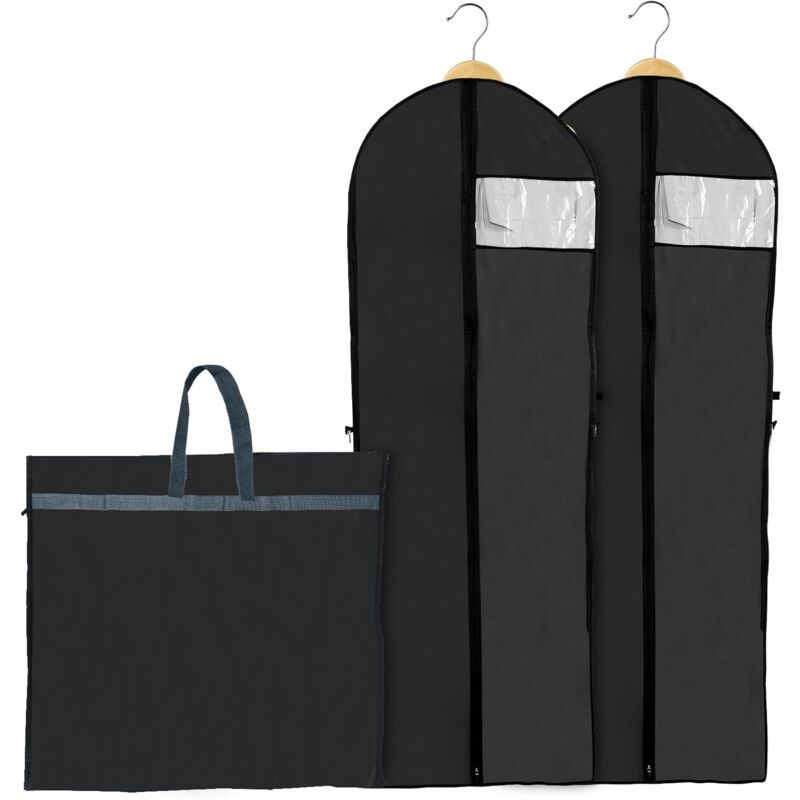 2 pcs Foldable Garment Covers 180 × 60Cm, Breathable Dustproof Protective Cover For Long Wedding Evening Dress Suits