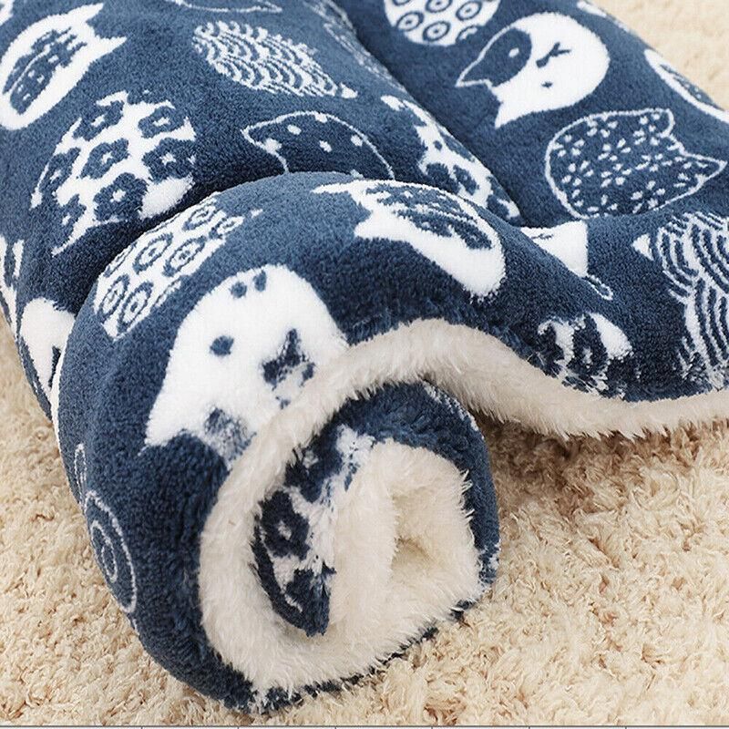 M Size Puppy Dog Cat Cushion Mattress Blanket Bed Soft Warm Pet Pad Winter Kennel House - Blue Whitestar โ image 5