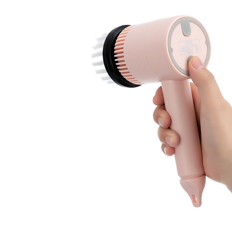 3 Gears Electric Cleaning Brush Cordless Multifunction Plastic with Extended Handle Electric Brush Cleaning Tool for Kitchen Pink 800mah — image 2