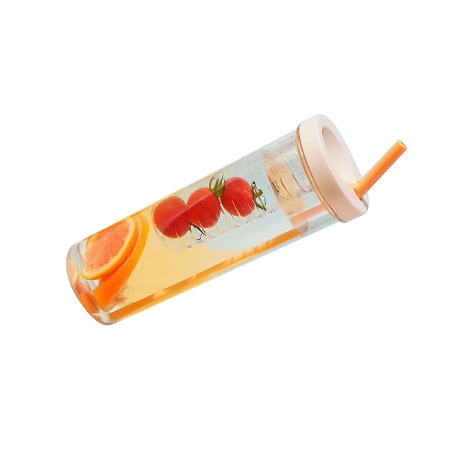 700ml Straw Cup Transparent Plastic Water Bottle with Straw Portable Juice Cup Drinking Bottle Pale Yellow — image 4