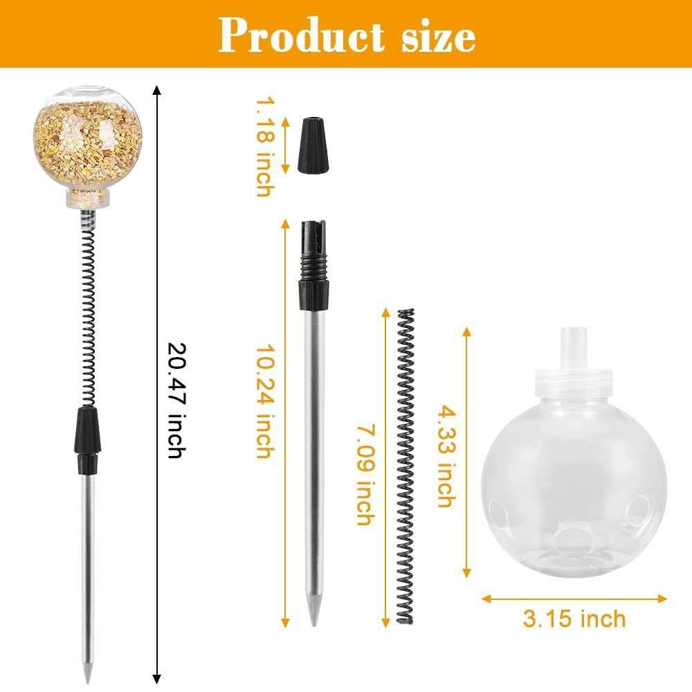 2 Pack Chicken Feeding Toy, Chicken Enrichment Toys with Spring and Ground Stake, Chicken Treat Dispenser Peck Toy for Hens Poultry Duck Birds Parrot Cat — image 3
