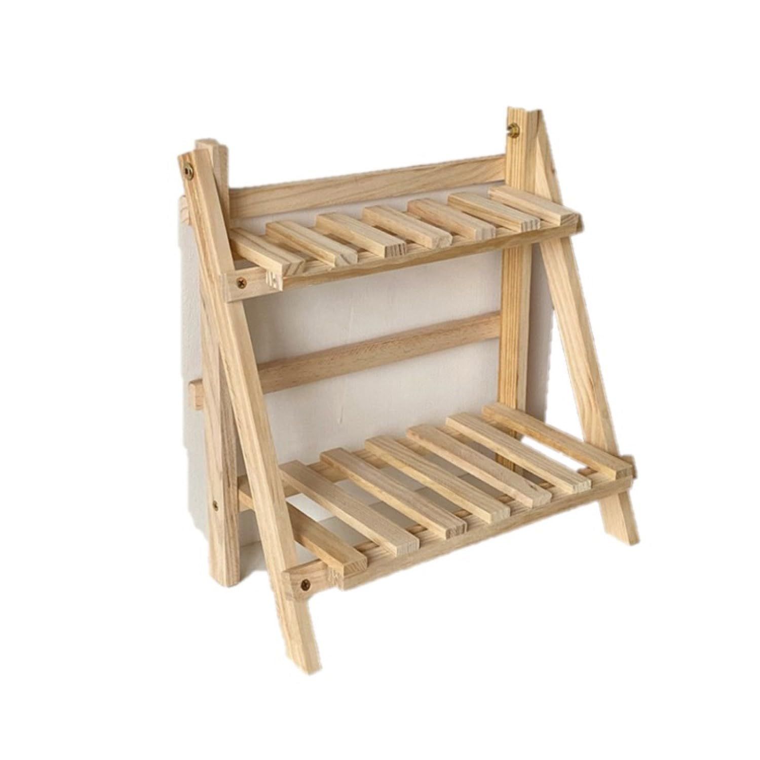 2 Tiers Plant Stand Bamboo, Plant Stand Indoor, Tabletop Bamboo Succulent Plant Stand for Window Sill Plant Shelf, Plant Stand