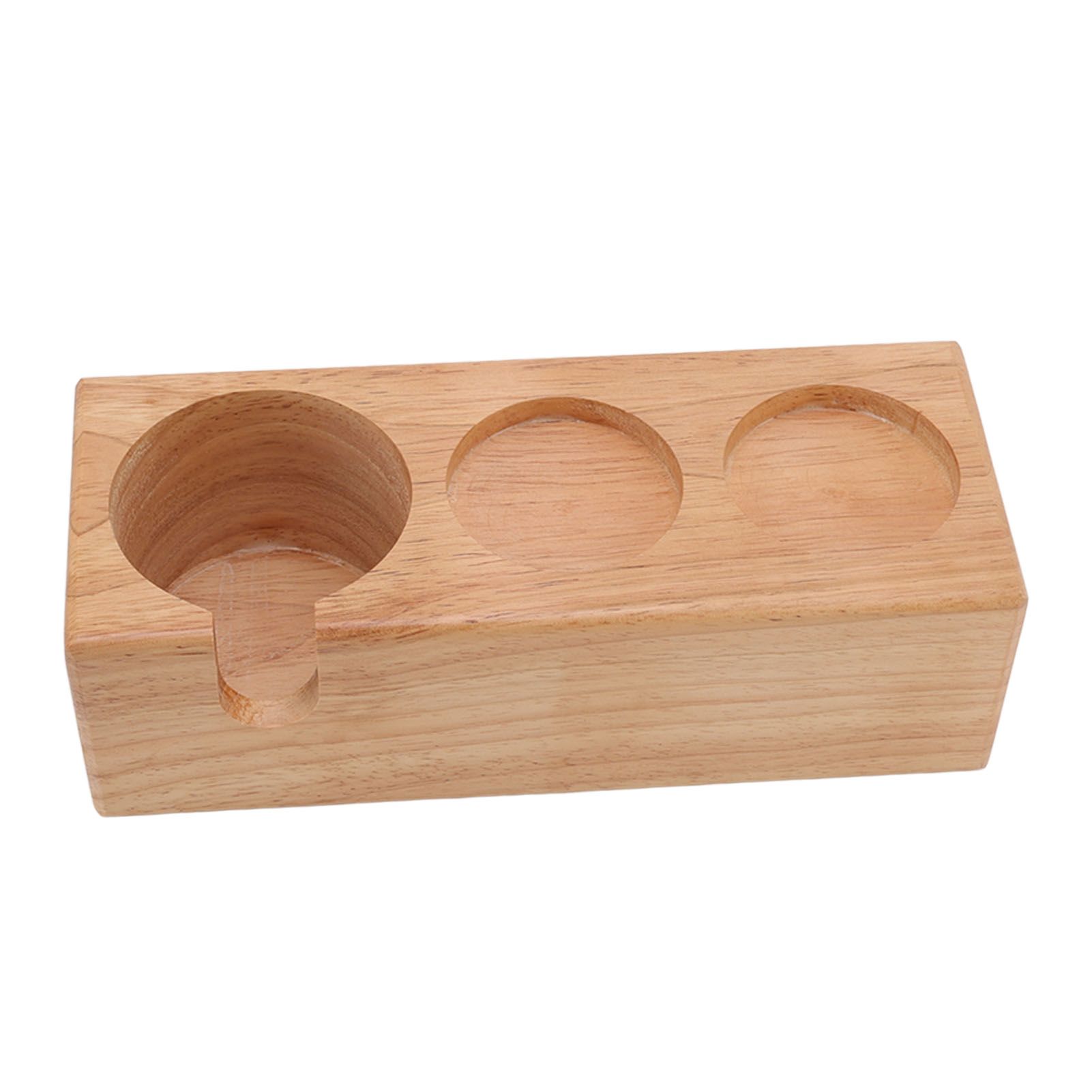 Wooden Coffee Tamper Holder 3 Hole Slip Resistant Coffee Tamping Station for Cafes Home Restaurant Wood Color — image 5