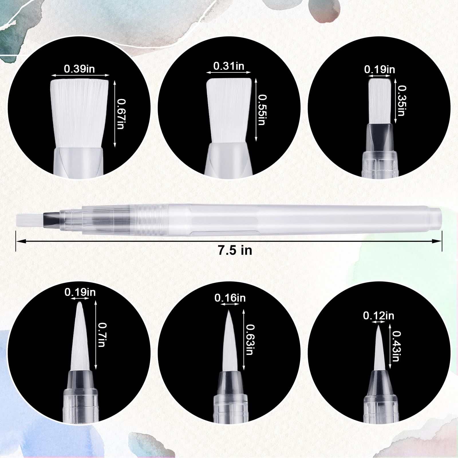 Leakproof Water Brush Pen with Assorted Tips — image 2