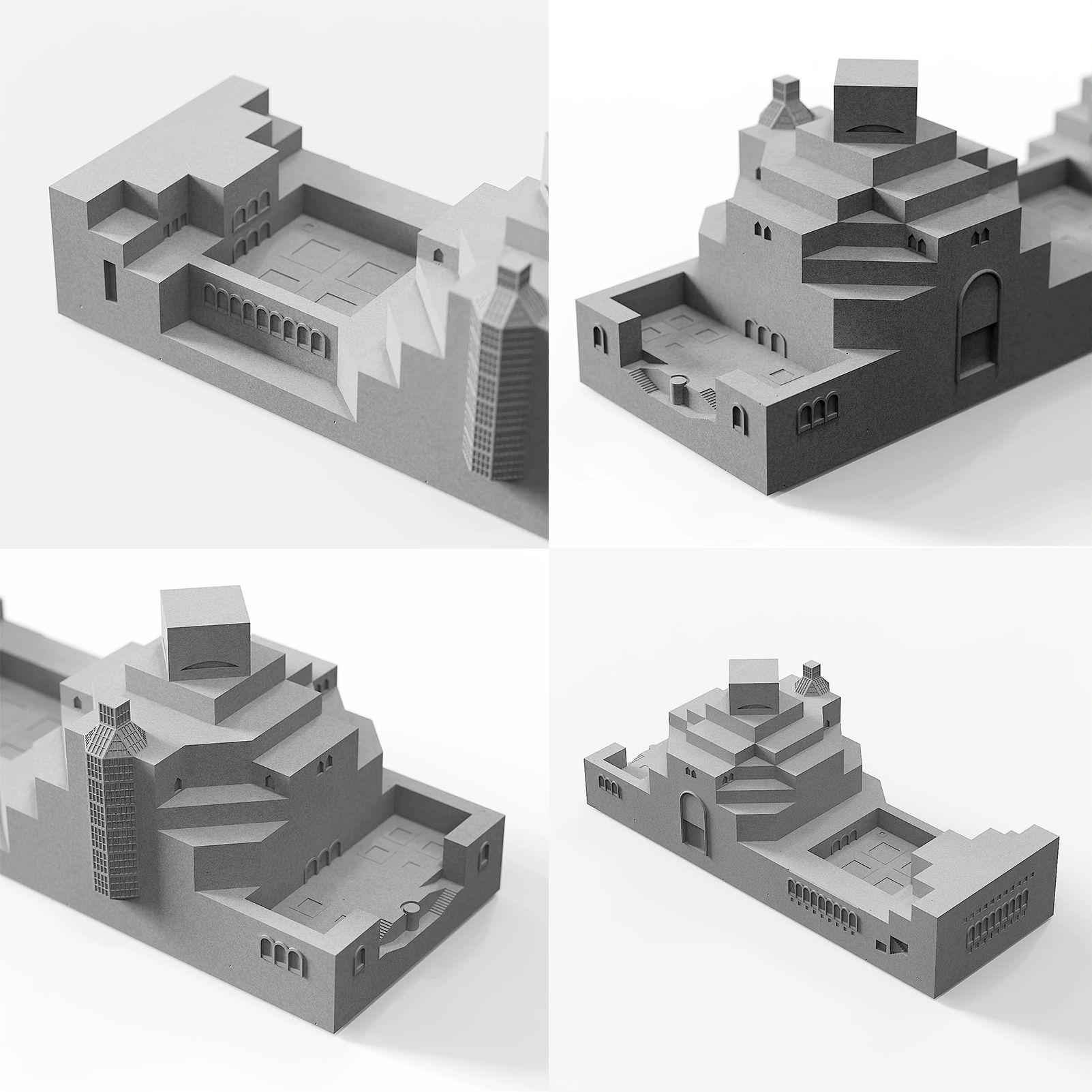 Museum of Islamic Art Doha Concrete Model Architectural Replica Sculpture & Desktop Decor(Khaki) — image 6