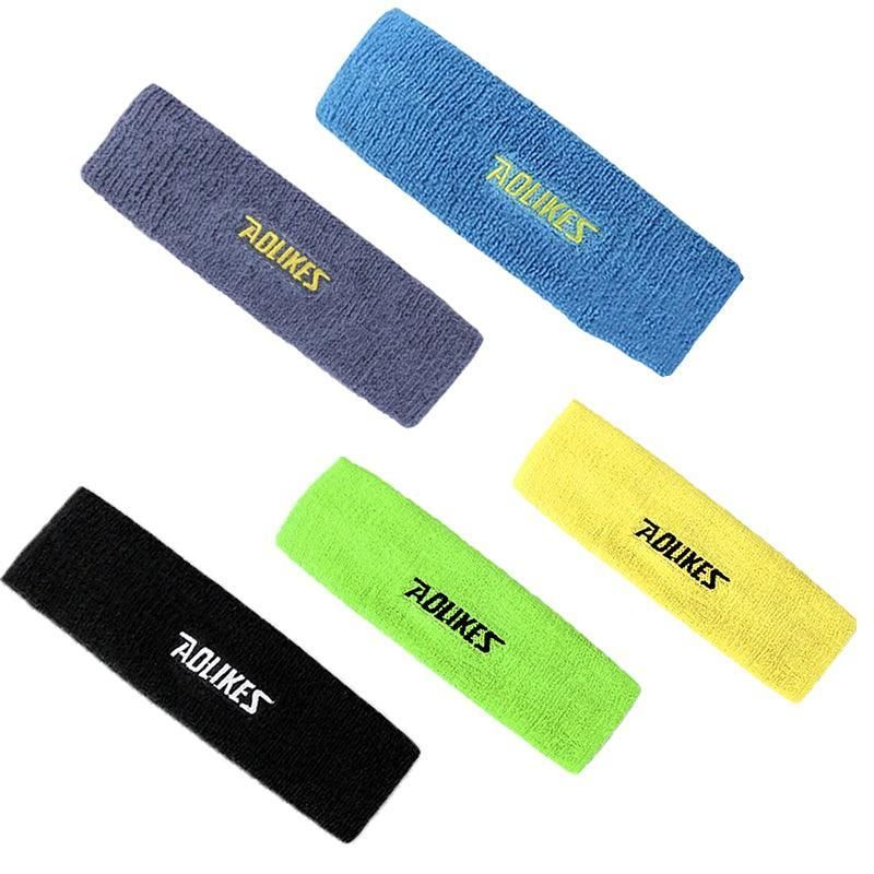 Aolikes Headbands Sweatband Cotton Hair Gym Yoga Stretch Sport Sweat Band - Green — image 3