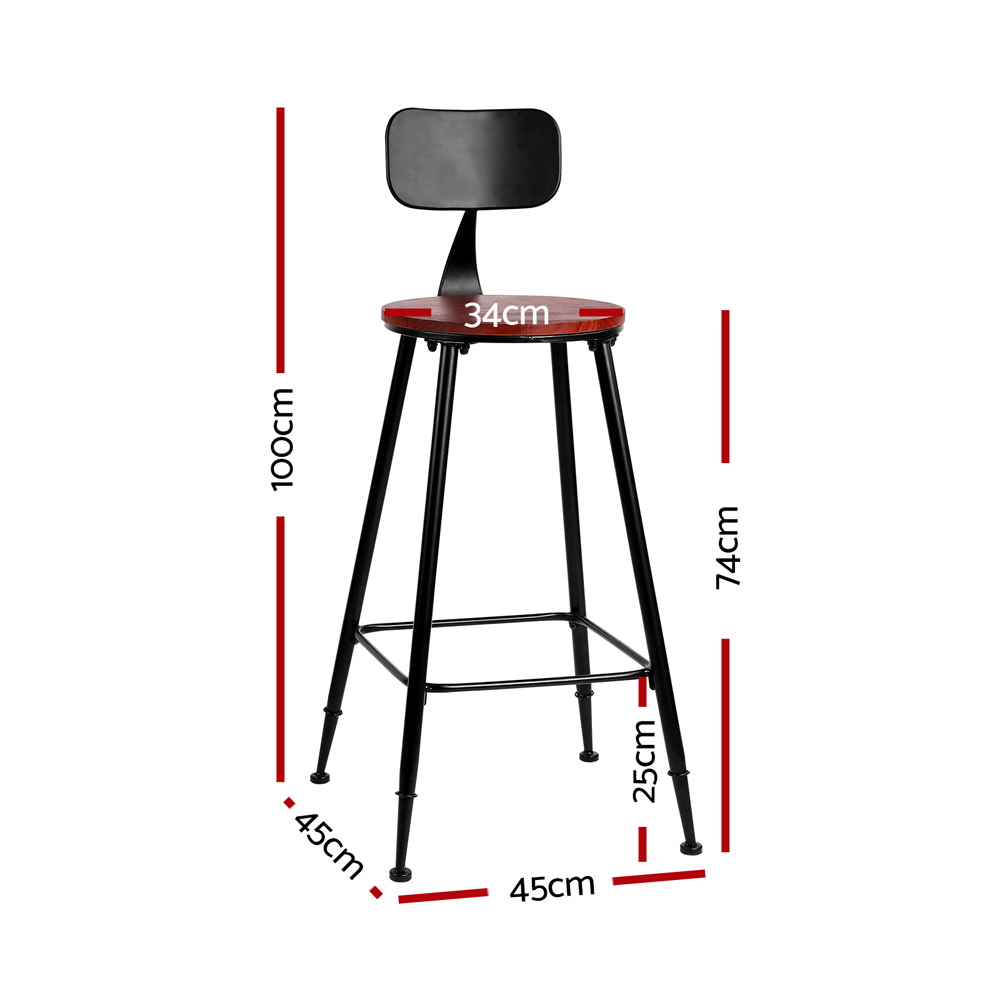 Artiss 4x Bar Stools Vintage Metal Chairs โ image 2