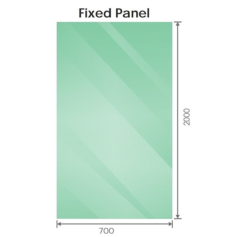 120x70cm Chrome Corner Frameless Shower Screen with Wall Channel Brackets, Stainless Steel Hinges & Square Double Pull Handle โ image 5