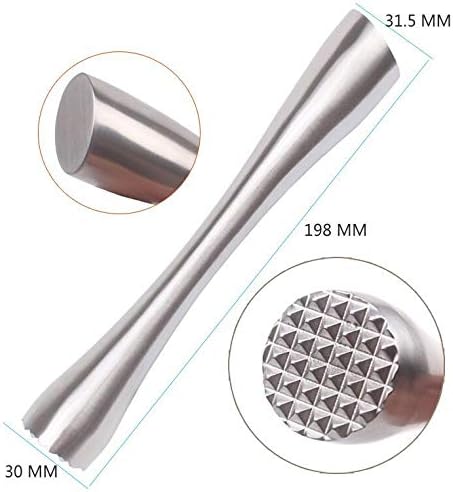 Stainless Steel Cocktail Muddler 8" Professional Old Fashioned & Mojitos Drink Muddler Ideal Bartender Tool — image 2