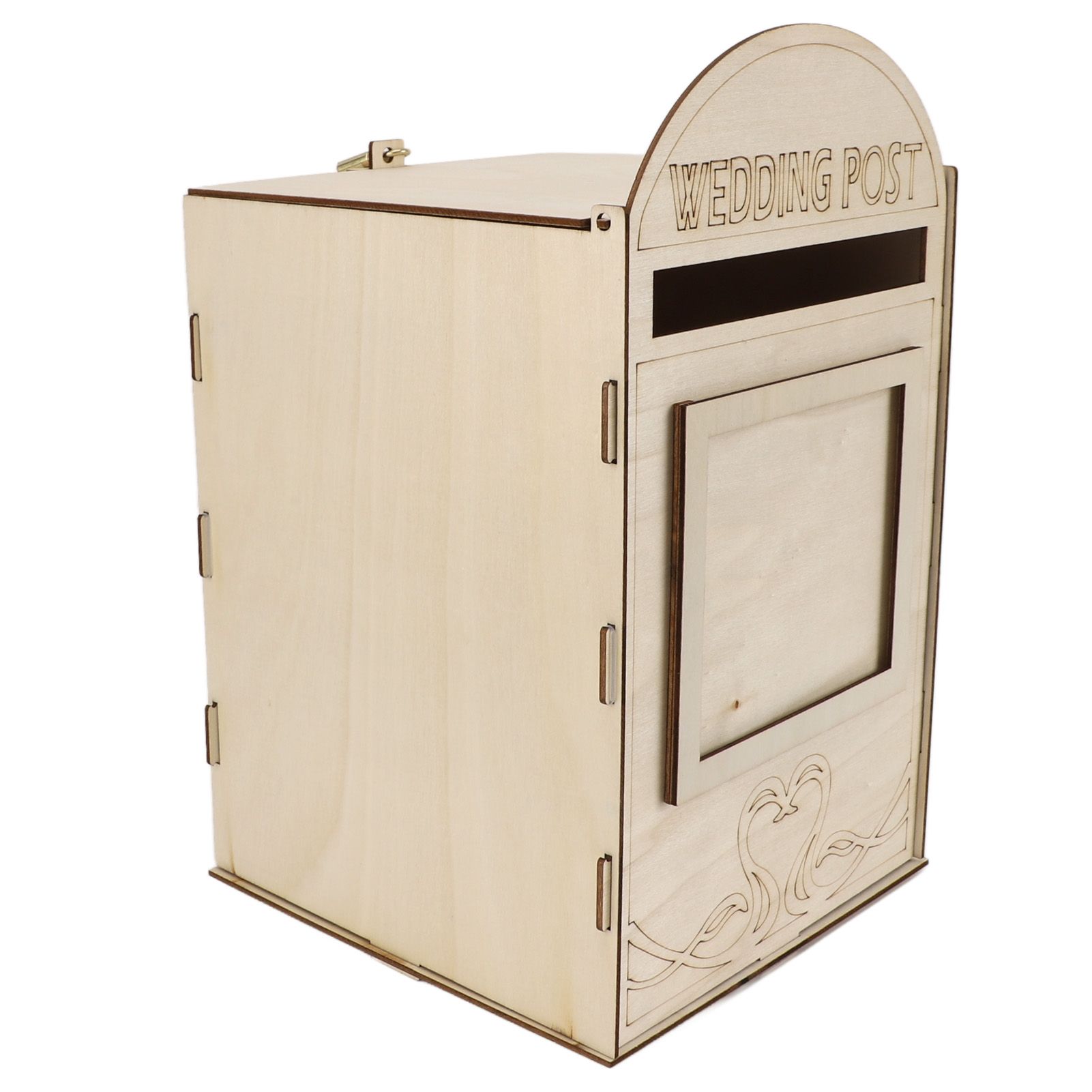 DIY Wooden Wedding Mailbox Post Box with Lock Key for Reception Wedding Anniversary Party Decoration JM01618 — image 3