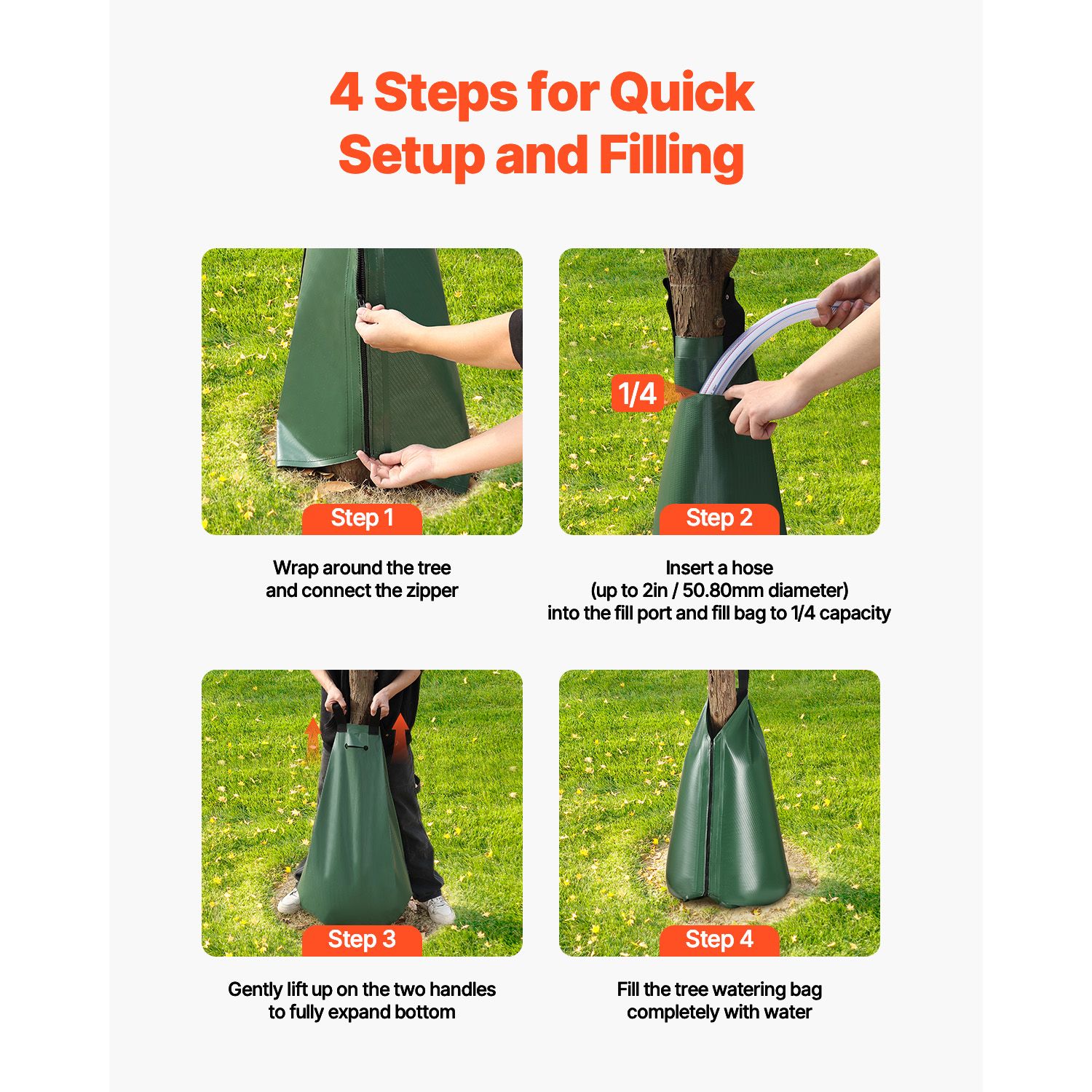 Tree Watering Bag, 12 Packs 20 Gallons Watering Bags for New Trees, 5-9 Hours Slow Release Refillable Tree Drip Irrigation Bags with Zipper, Durable Tree โ image 6