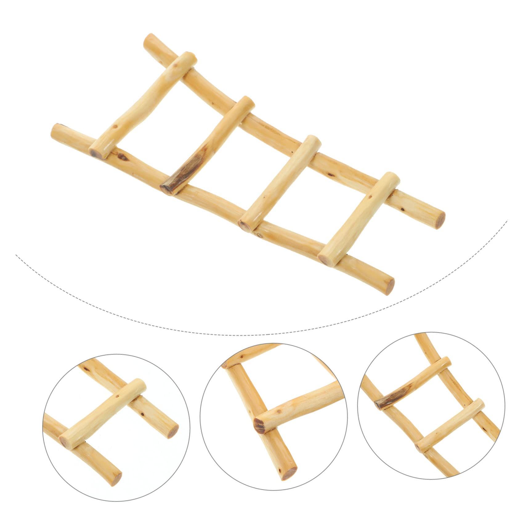 Miniature Wood Ladder Outside Furniture Doll House Furniture Log Wooden Miniatures Miniature Ladder Model — image 2