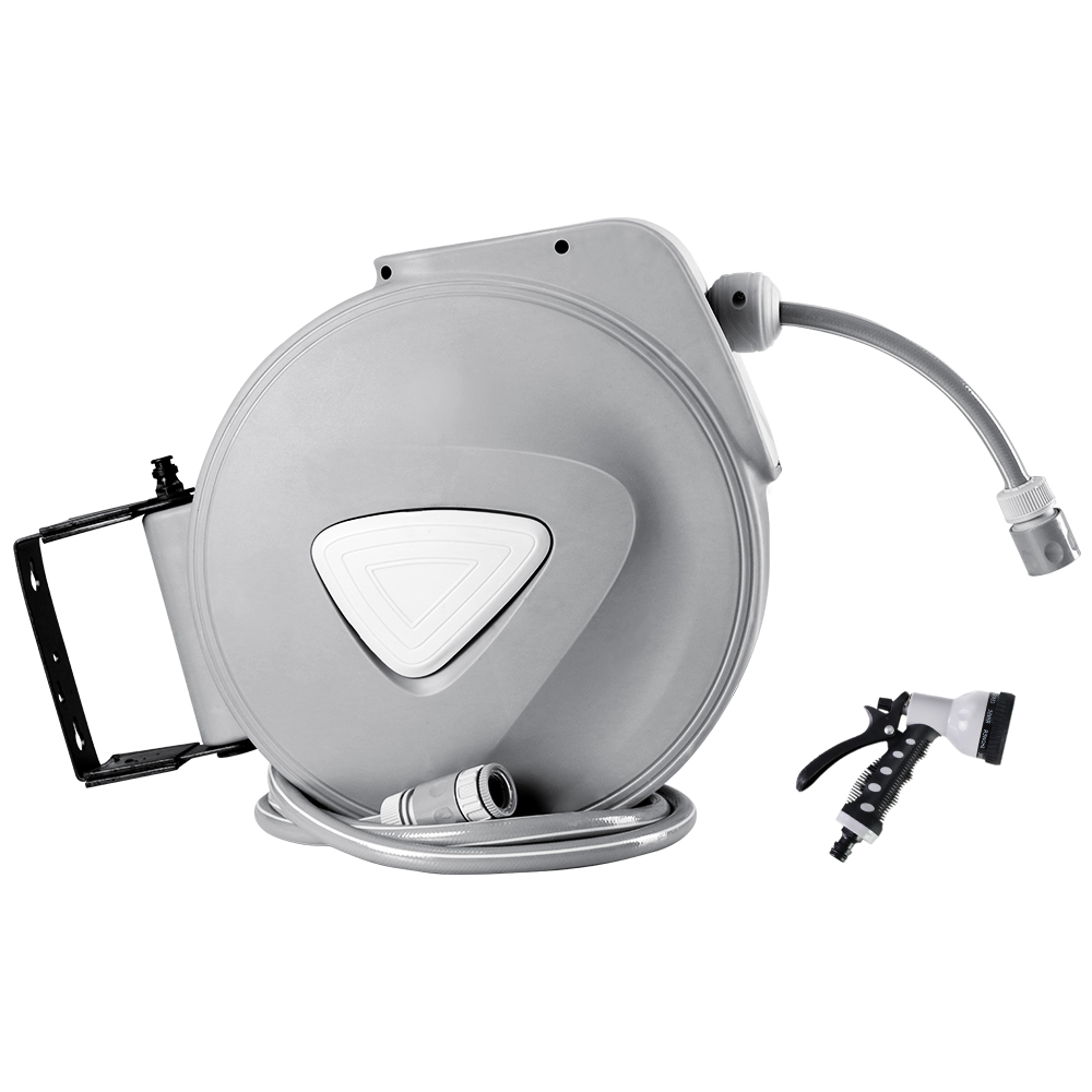 Water Hose Reel 30M Retractable Garden Auto Rewind Spray Gun — image 4
