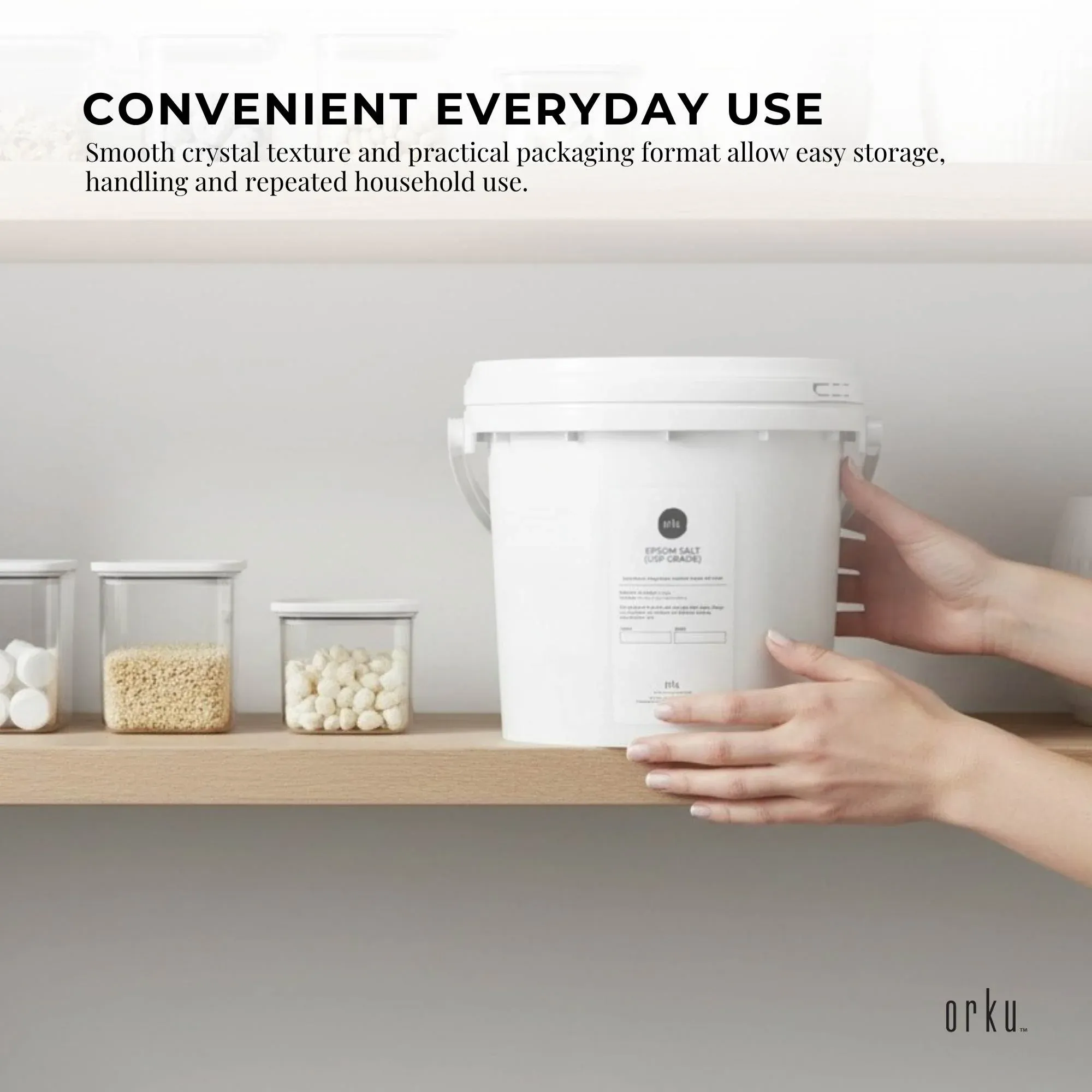Orku 5Kg USP Epsom Salt Crystals Magnesium Sulphate Tub - Bath Soak Salts — image 5