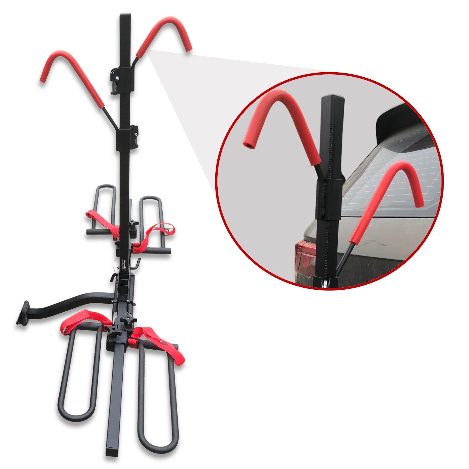 2 Bicycle Bike Rack Rear Car Carrier 2" Hitch Mount Platform Foldable — image 6