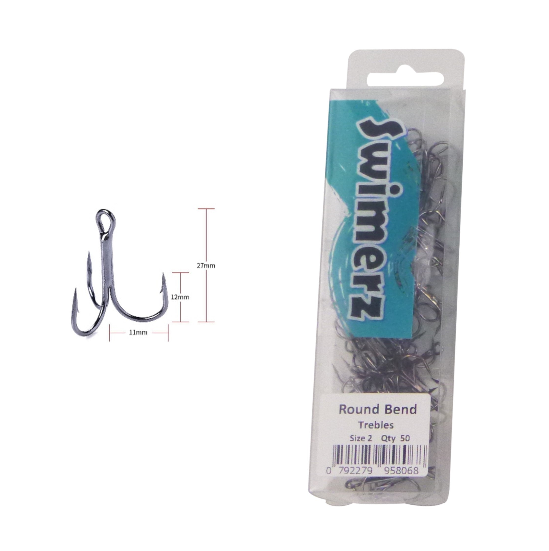 Swimerz Round Bend Trebles Size 2, 50 pack — image 2