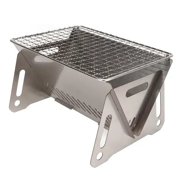 1 Piece Foldable Charcoal BBQ Grill, Heat-Resistant Stainless Steel Camping Grill with Ventilation Holes, Silver, 20 x 15 cm โ image 5