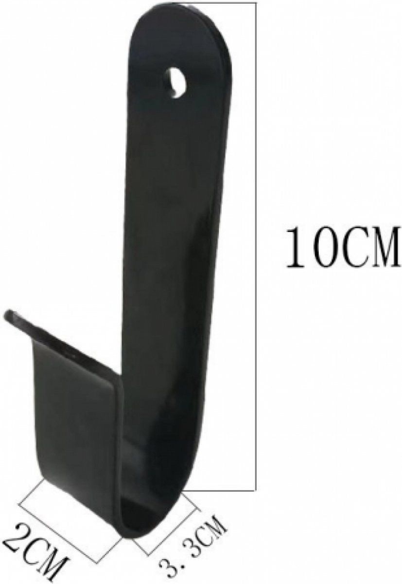 2-Pack Black Steel Wall-Mount Storage Hooks for Snowboards, Skateboards and Surfboards, 10 x 2 x 3.3 cm โ image 3