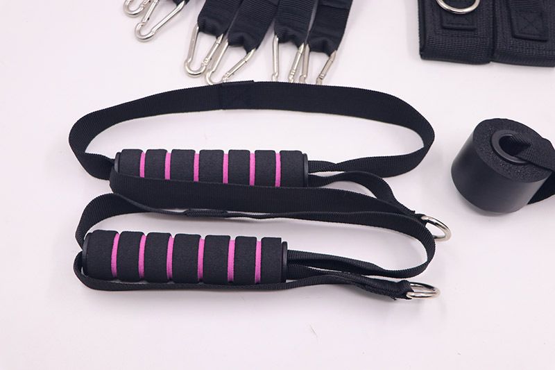 Black 180 lbs Adjustable Pilates Bar & Resistance Band Set - Multifunctional Home Workout Fitness Kit — image 5
