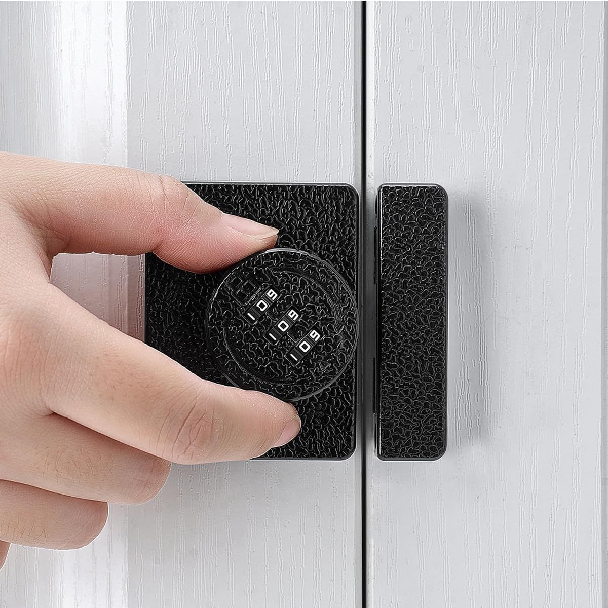 Closet Locks for Double Doors -3-Digit Keyless Cabinet Locks with Combination for Bifold Sliding Closet Door Lock with Code for Cupboard Pantry Barn Shed Door — image 4