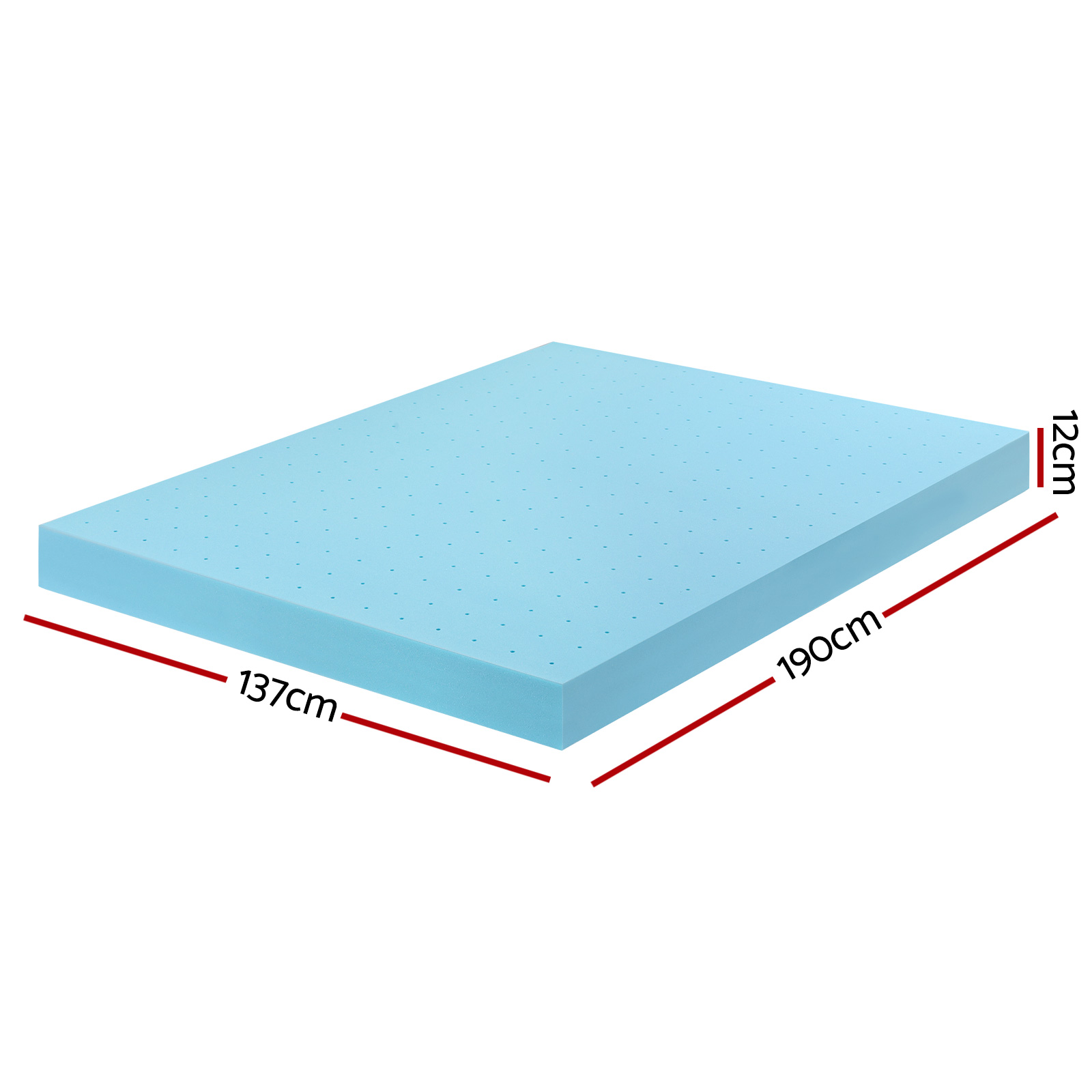 Giselle 12cm Memory Foam Mattress Topper Ventilated Cool Gel Bamboo Cover Double โ image 2