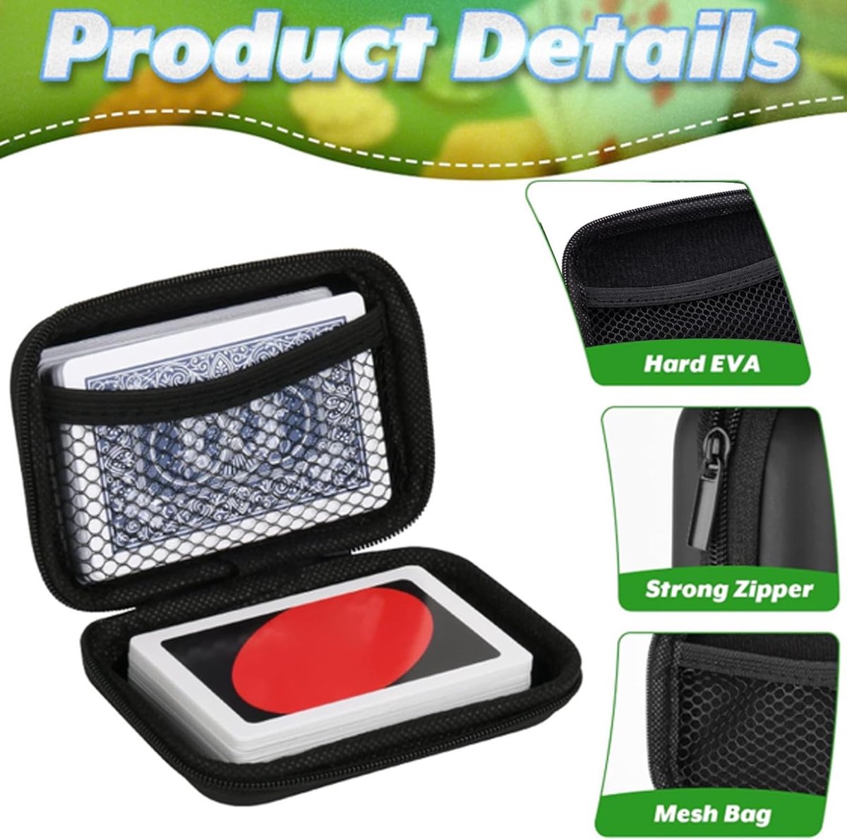 4 pieces - playing card sleeves - card box - Headphone bag - Data cable storage box - 11.5 × 8 × 4 cm - EVA storage box - storage bag - portable playing card — image 4