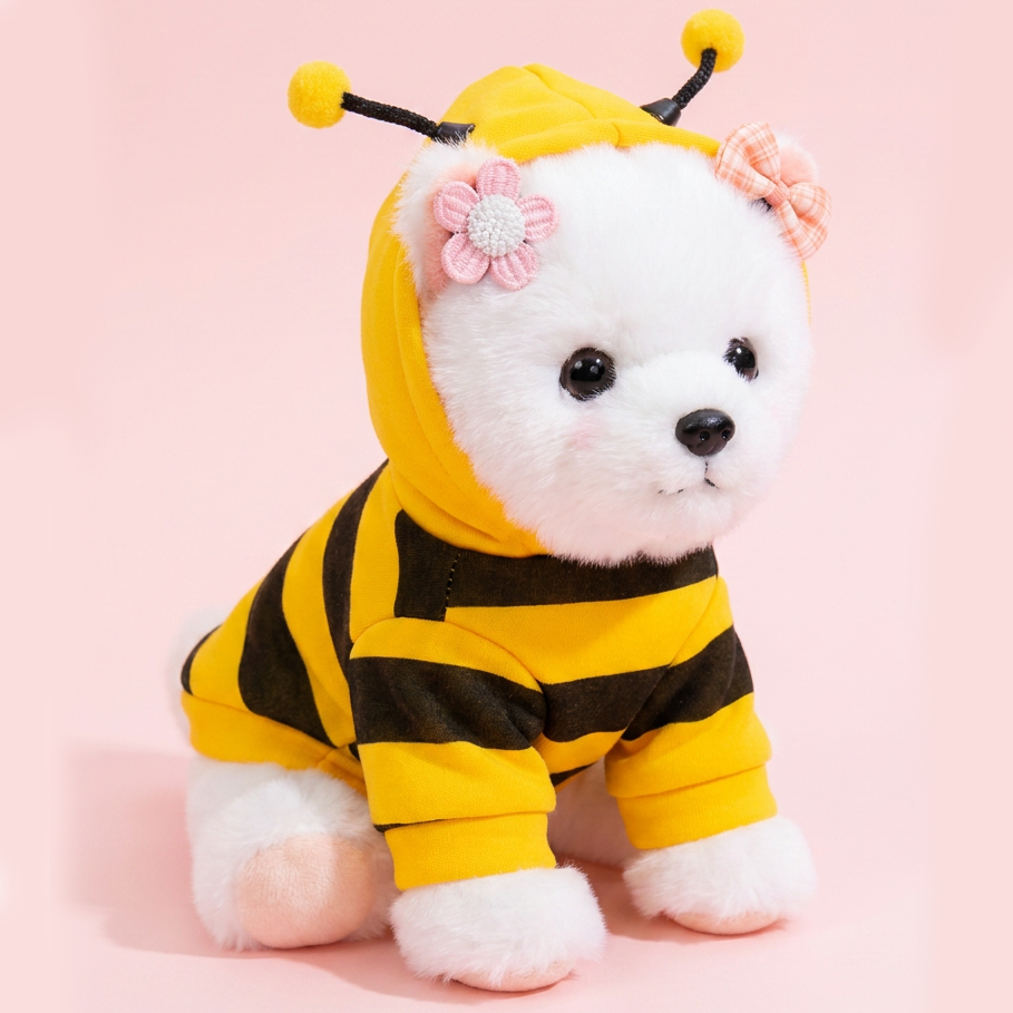 Size L Bee Fleece Hoodie Jumper for Small Dogs & Cats with 5 Hair Clips - Winter Warm Pet Apparel Australia — image 2