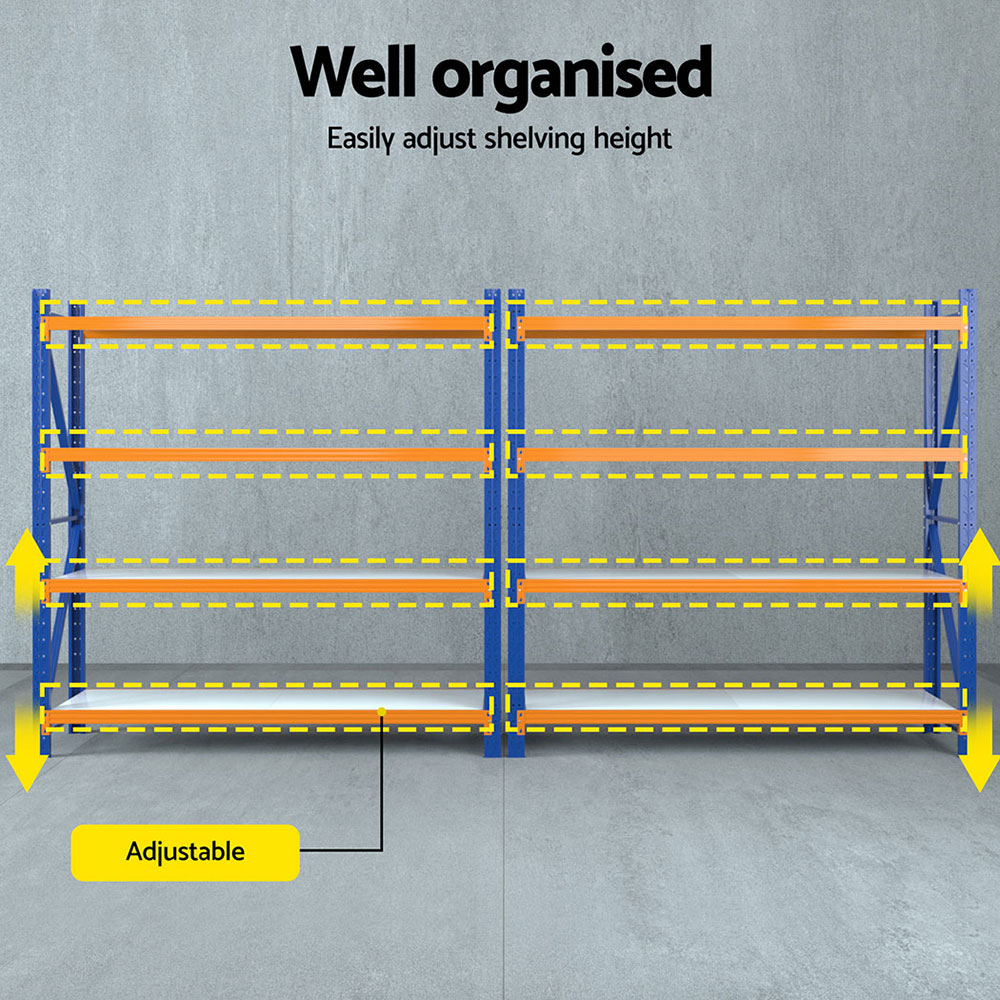 Giantz 4Mx2M Garage Shelving Warehouse Rack Orange — image 5