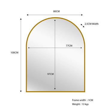 Gold Metal Arch Mirror - Small 80cm x 100cm โ image 2