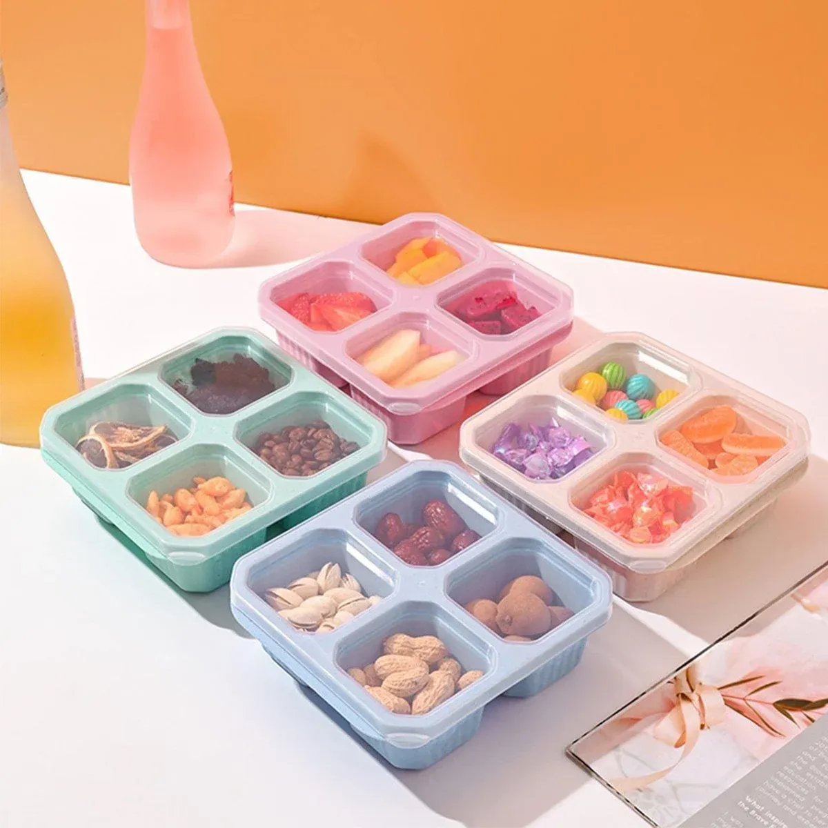 8PCS Wheat Straw Food Storage Containers Snack Candy Fruit Lunch Fresh Box Set โ image 5