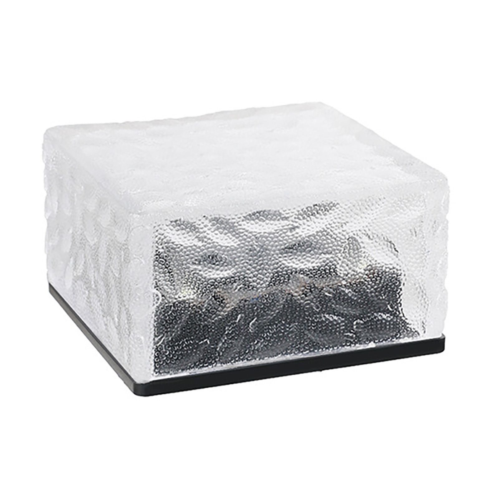 Solar Glass Brick Light ABS LED Waterproof In Ground Buried Ice Brick Landscape Lamp for Outdoor Yard Garden Lawn Blue Light — image 3