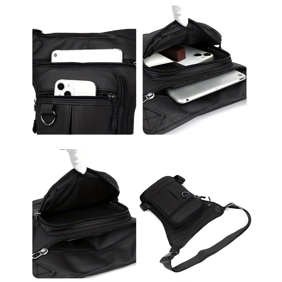 Water-Resistant Oxford Leg Bag with Adjustable Waist and Thigh Straps, Compact Motorcycle Crossbody Bag for Cycling, Hiking and Travel โ image 3