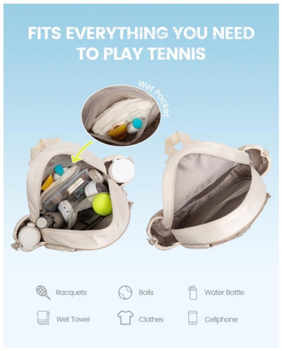 Backpack - Sports Bag - Tennis Bag - Shoulder Bag - Lightweight - Multifunctional - Women's Sports Bag - Men's Sports Bag - Suitable for carrying tennis โ image 3