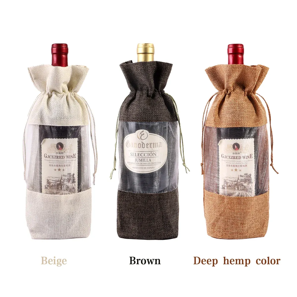 10PCS Wine Gift Bags with Clear Window for Wine Bottle Packaging โ image 3