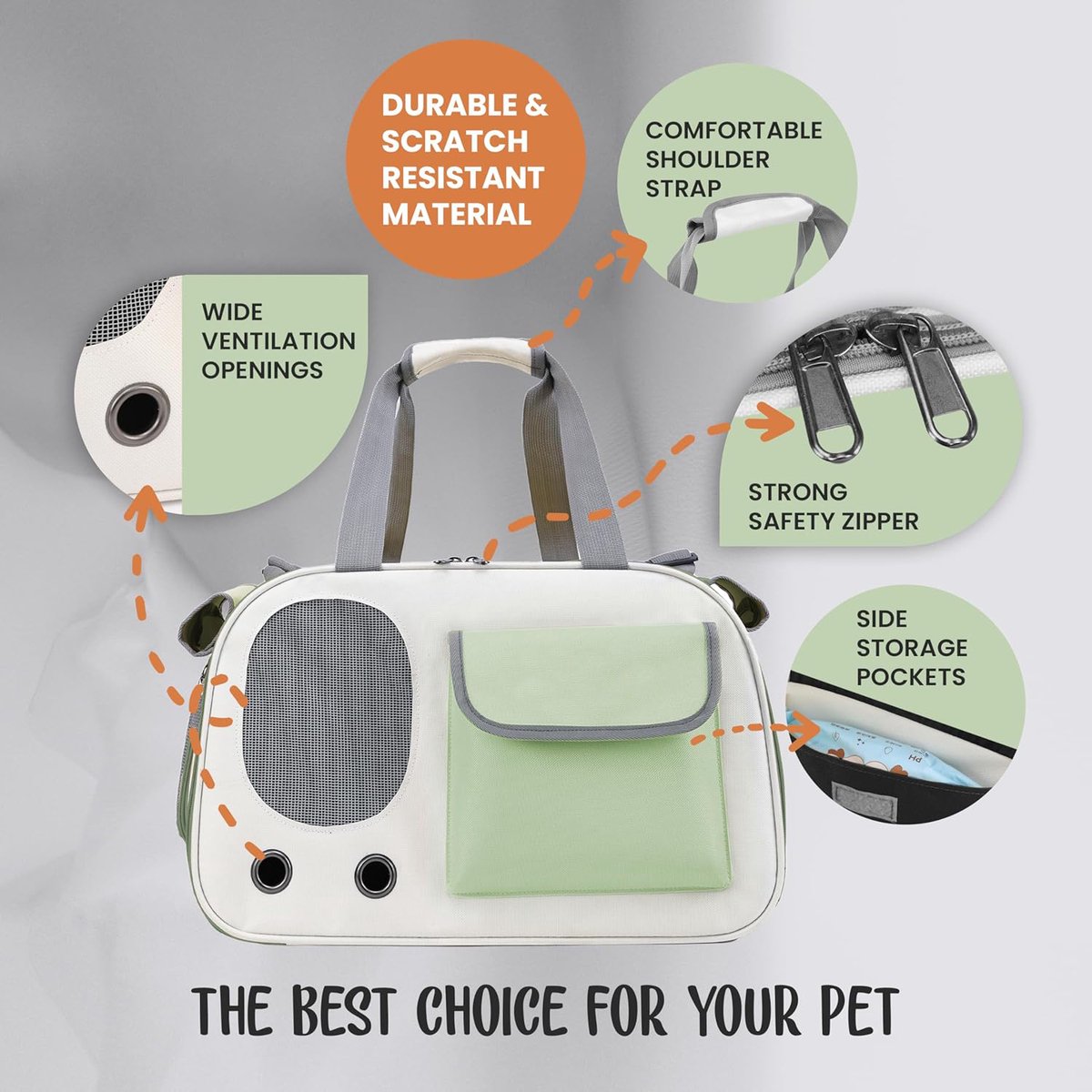Cat and Dog Transport Bag - Travel Basket - Foldable Cat Transport Box - Cat Bag - Pet Carrier Bag with breathable holes and pockets - for medium-sized cats — image 5