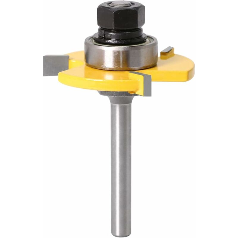 6Mm Shank Matched Tongue And Groove ROuter Bit Set 3 Teeth T Shape Wood Cutter Cutting Woodworking Tool (6Mm) โ image 4
