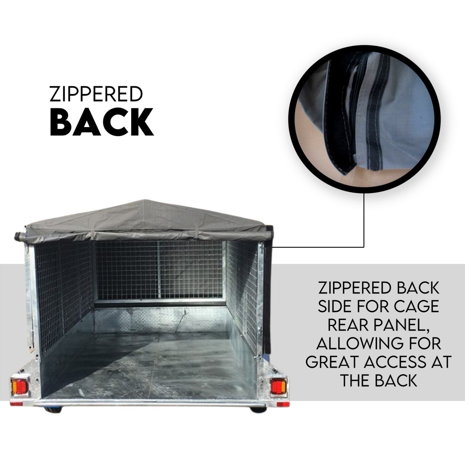 Box Cage Trailer Cover Canvas Tarp for 7 × 4 600mm High Cage Premium Quality 2 ft — image 5