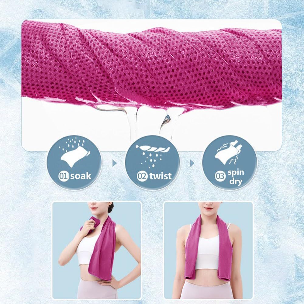 1 Pack Sports Towel with Silicone Storage Bag and Carabiner Clip, Quick Dry Stay Cool Chilly Towel for Yoga Running — image 4
